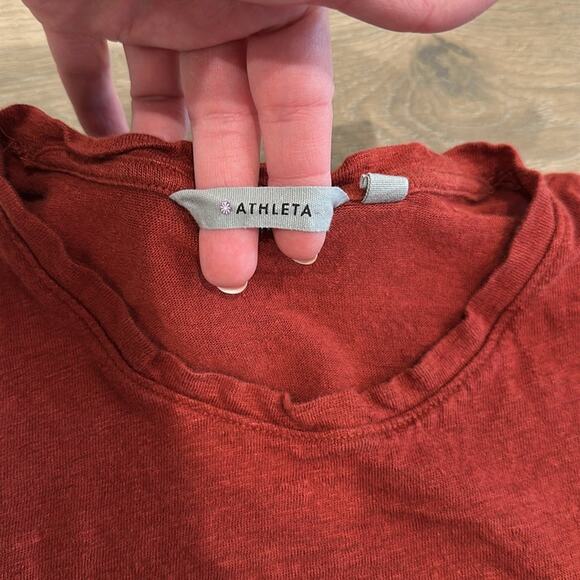 ATHLETA‎ Russet Rose Twist Knot Zephyr Linen Sleeveless Active Tank Top Size XS - Picture 7 of 9